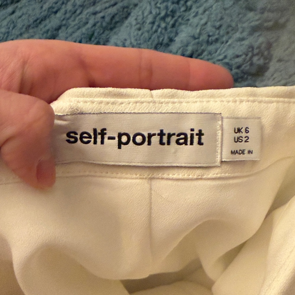 Self-Portrait White Crepe Jumpsuit Pants - Picture 7 of 10
